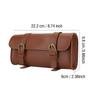 B   Retro, Lther   Front Frame Bag bike handlebar bag   Artificial hdlight for Bike Pouch Cycling Accessory