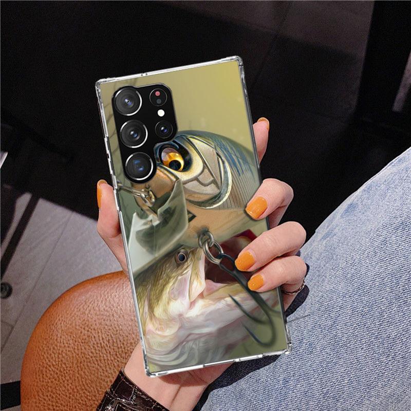 

Carp Fish Fishing Rod Hook Phnoe Case for Samsung Galaxy S26 S25 Edge S23 S24 Ultra S22 Plus S21 S20 FE Unique Cover Soft Coque Samsung S23 FE