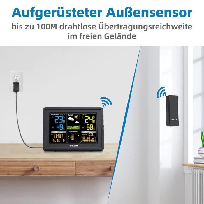 Station Météo - BALDR - Sans Fil - Thermomètre Hygromètre - Prévisions Météo - Écran Couleur