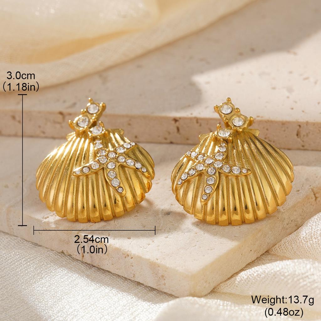 Two-color rhinestone geometric stud earrings texture earrings premium ear jewelry