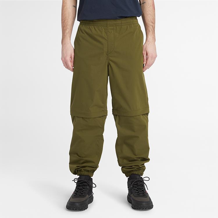 Timberland Water-Resistant Casual Detachable Pants Men pants Dark-Olive-Green A6THP-302