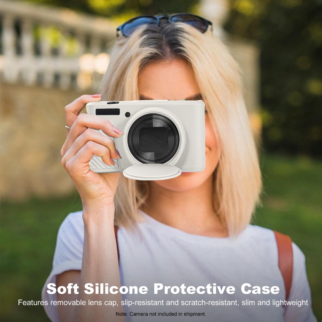 for Canon PowerShot SX740 HS/SX730 HS Soft Silicone Case w/ Removable Lens Cover Rubber Camera Bag Skin Anti-Scratch Slim Fit