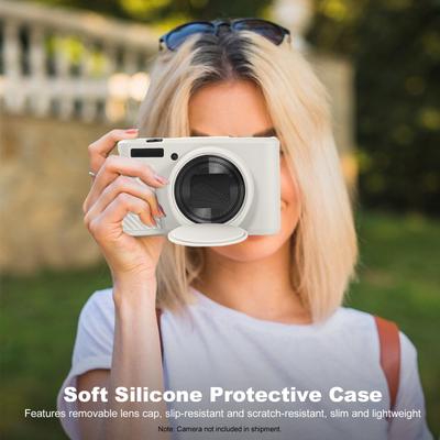 Coque Skin en Silicone pour Appareil Photo Canon PowerShot SX740 HS SX730 HS Bouchon d'Objectif Anti-Rayures Lavable Mince Coque Souple en Silicone
