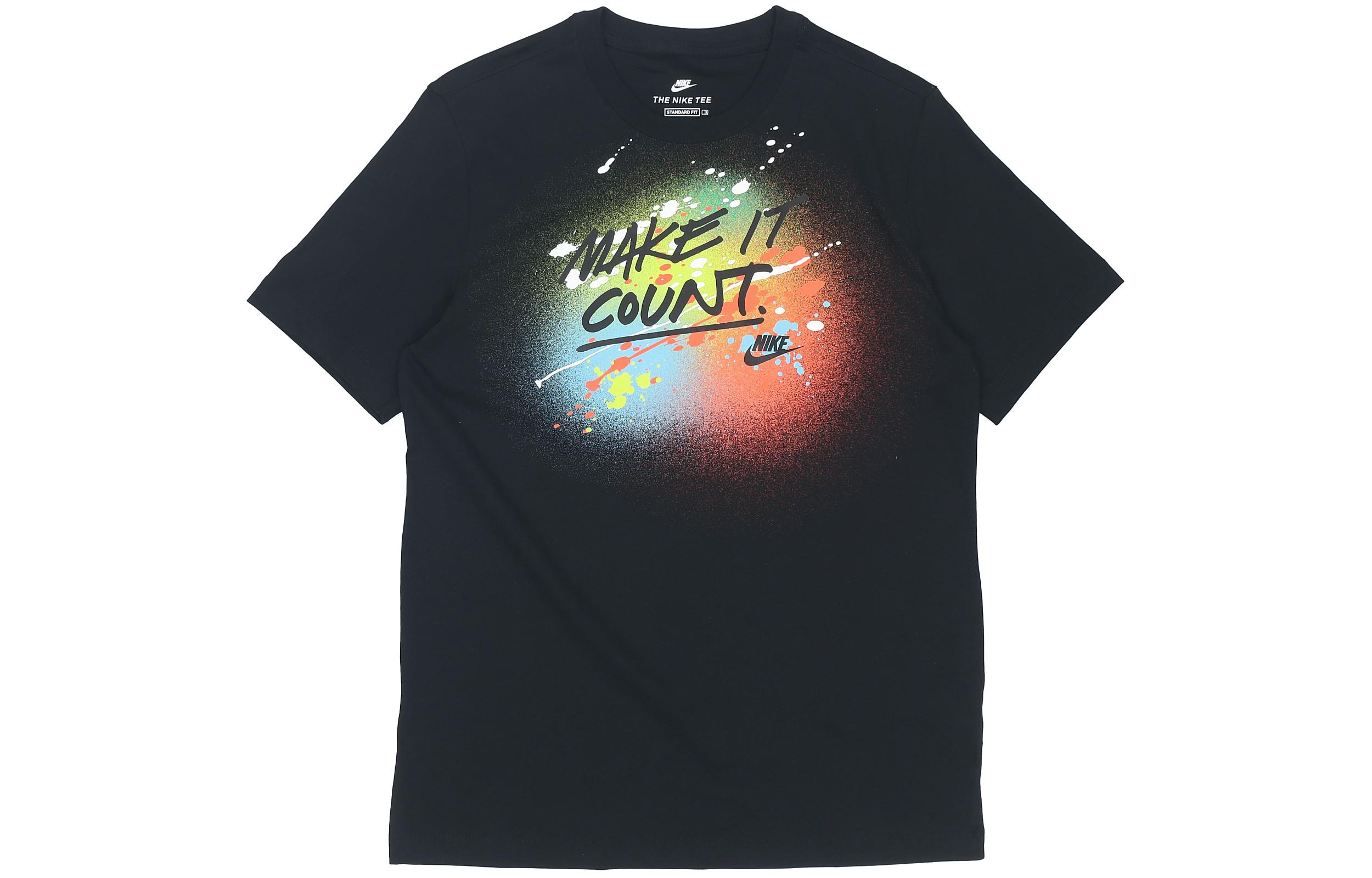 

Nike T Shirts Men s Black Crew Neck Moderate Straight Fit DJ5361-010 S