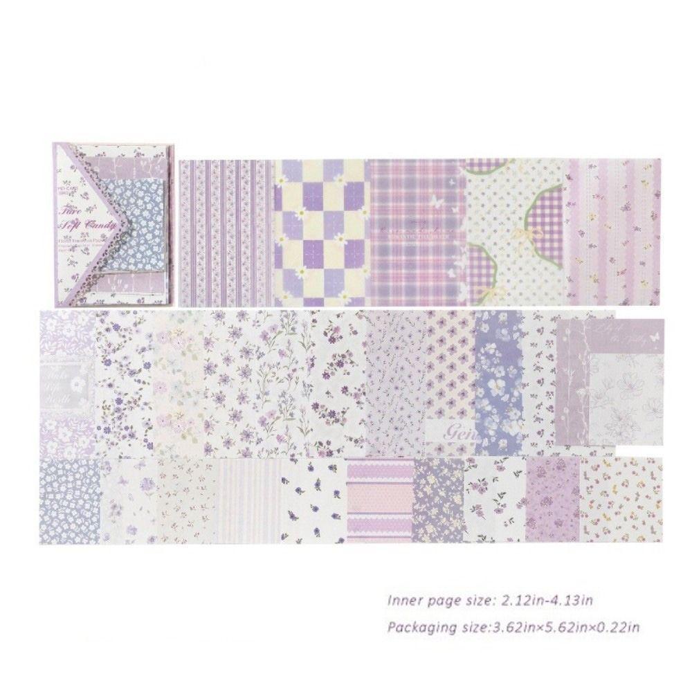 52Pcs Multi Style Flower Journaling Scrapbooking Paper Retro Decorative Sweet Supply Scrapbook Material Papers