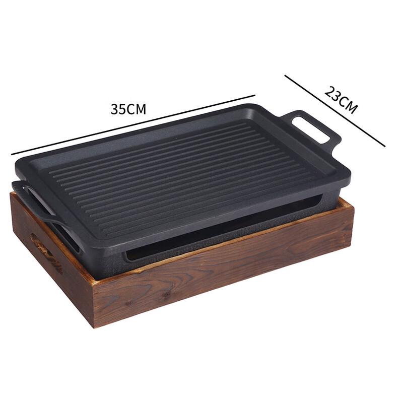 ZISIZ Rectangular Charcoal BBQ Grill with Warming Tray