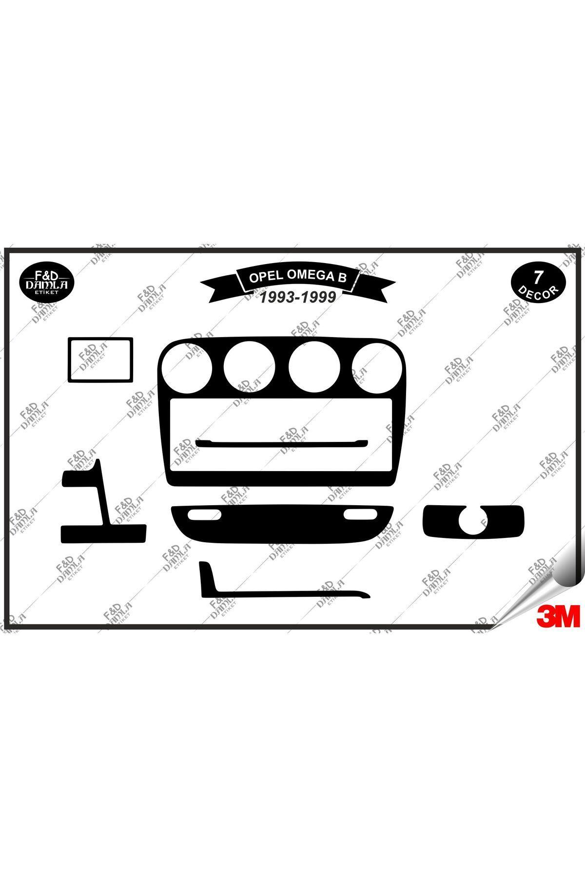

Opel Omega B 1993-1999 Torpido Konsol Trim Göğüs Maun Kaplama Set 7 Parça Siyah