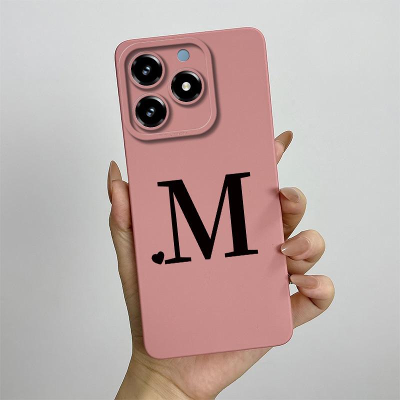 Für Realme C63 C61 Handyhülle Niedliche Buchstaben Rückseite Für Oppo Realme C 61 C 63 Weiches Flüssigsilikon Kameraschutz Fundas