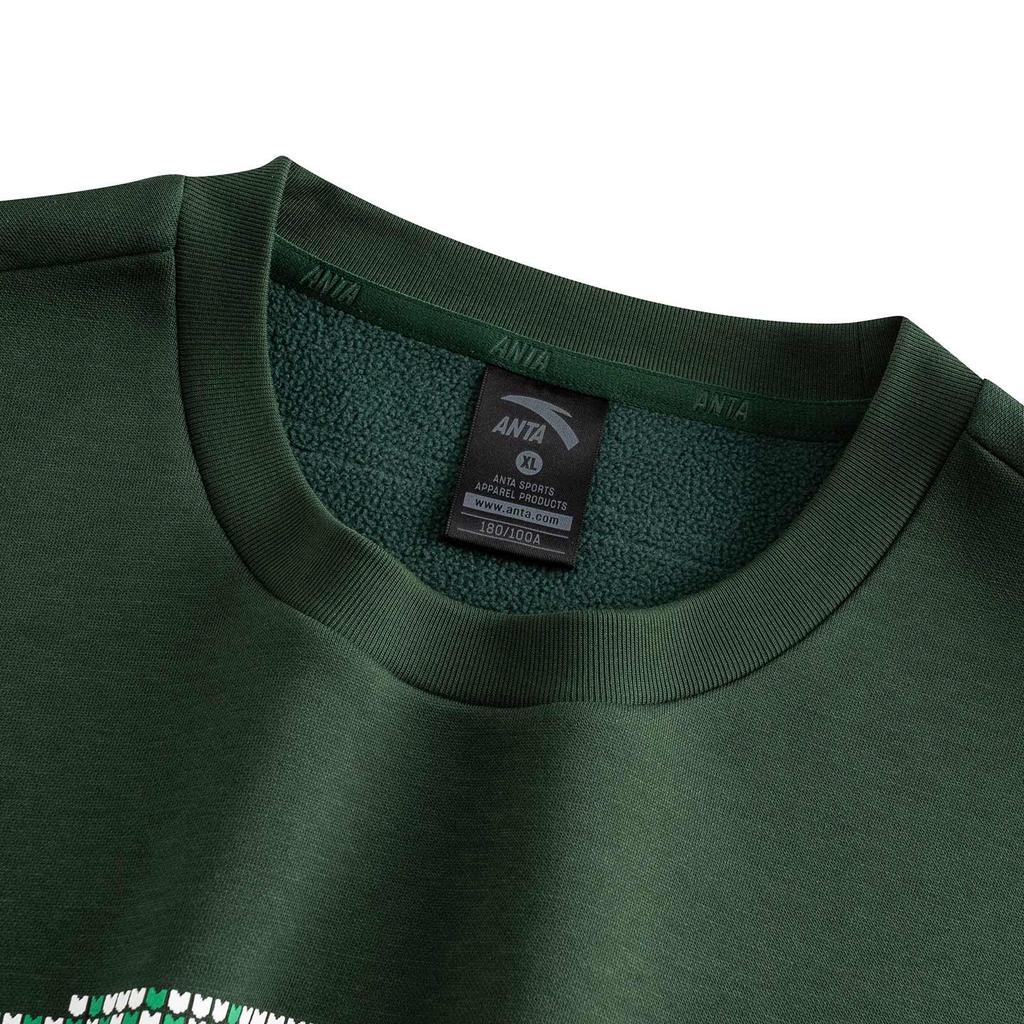 Anta Zero Mens Pullover Sweatshirt Spring 2026 Men Tops Celestial-Green 952618708-4