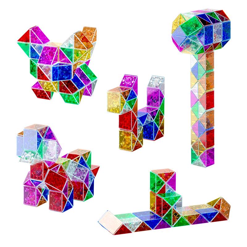 All-in-One Magic Ruler Set with 24, 36, and 72 Detachable Colorful Sections for Kindergarten Children