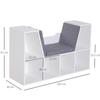 Bookcase Storage Shelf with Cushioned Reading Seat, Cube Bookshelf Organizer for Bedroom Living Room, White