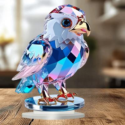 2D Flat Animal Ornament Desktop Acrylic Decoration Owl Rooster Eagle Table Sign