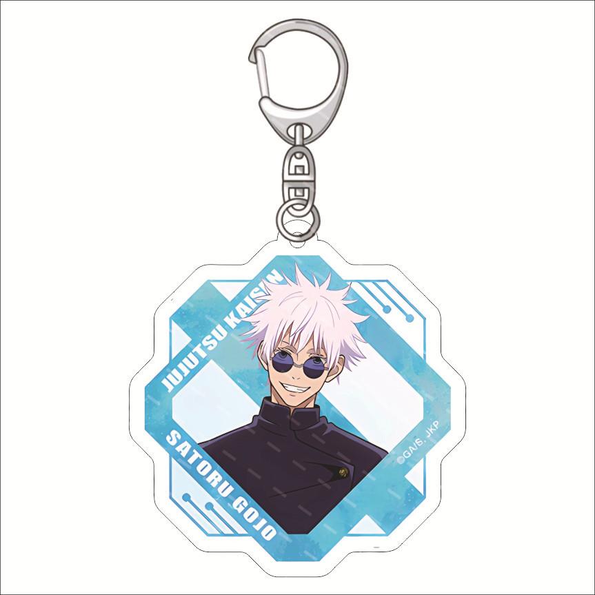 Anime Jujutsu Kaisen Keychain Q Version Satoru Gojo Geto Suguru Kugisaki Nobara Key Ring Cosplay Backpack Hanging Pendant Gift