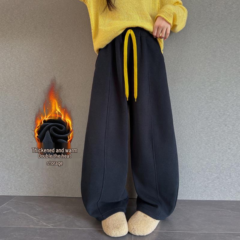 

Модные флисовые брюки-баллоны для девочек 2025 - Универсальная зимняя повседневная одежда 160cm