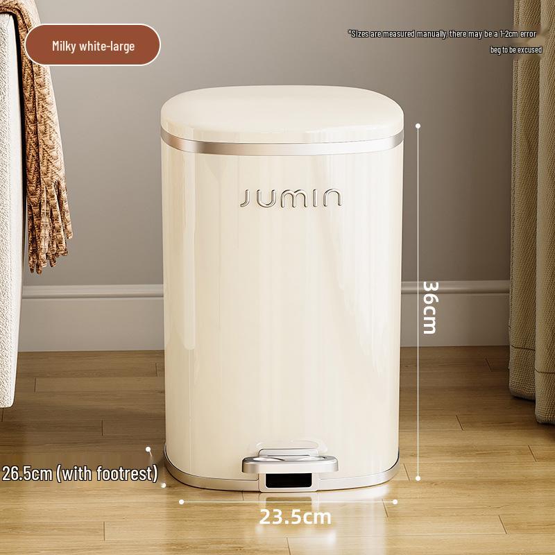 Elegant Large-Capacity Trash Can with Foot Pedal & Lid for Home Use: Kitchen, Living Room, Bedroom, Bathroom, Toilet. Plastic Bin & Paper Basket.