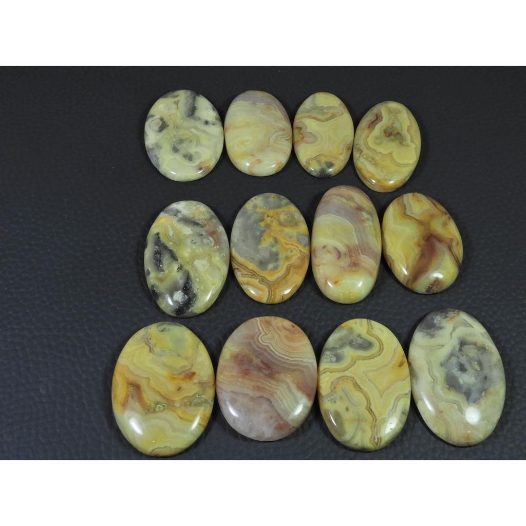 370Cts. Natural Australian Crazy Lace Agate Oval Cabochon Gemstone 12Pcs Lot C-1184