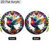 Acrylic Colorful Hummingbird Stained Glass Style Suncatcher, 2D Flat Acrylic Window Hanging Ornament for Nature & Art Lover Gifts
