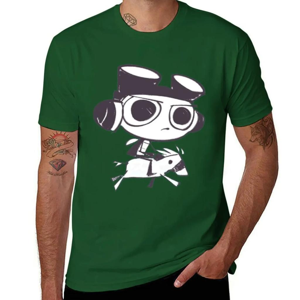 Psychonauts Raz Rides a Pony Sugarcube TShirt Anime Tshirt Tops Vintage T Shirt Unisex