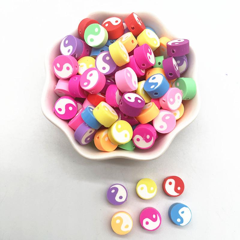 30pcs 10mm Heart Shape Fruit Beads Polymer Clay Beads Spacer Loose Beads for Jewelry Making DIY Bracelet Earring