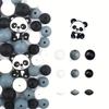 10/16/36/38/47 Stück niedliche Panda-Silikonperlen, 12 mm Perlenabstand, geeignet für DIY-Armbänder, Halsketten, Schlüsselanhänger und Schmuckherstellung