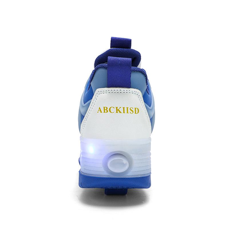 Kids' Light-Up Retractable Double-Wheel Roller Skate Shoes