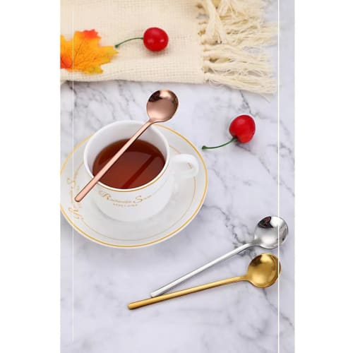 KXLCGYK Ensemble de 5 pièces de cuillères à thé et à café de 13,5 cm, Acier inoxydable 18-8, Passe au lave-vaisselle, Comprend une cuillère à cocktail, une cuillère à thé et une cuillère à dessert, Styl