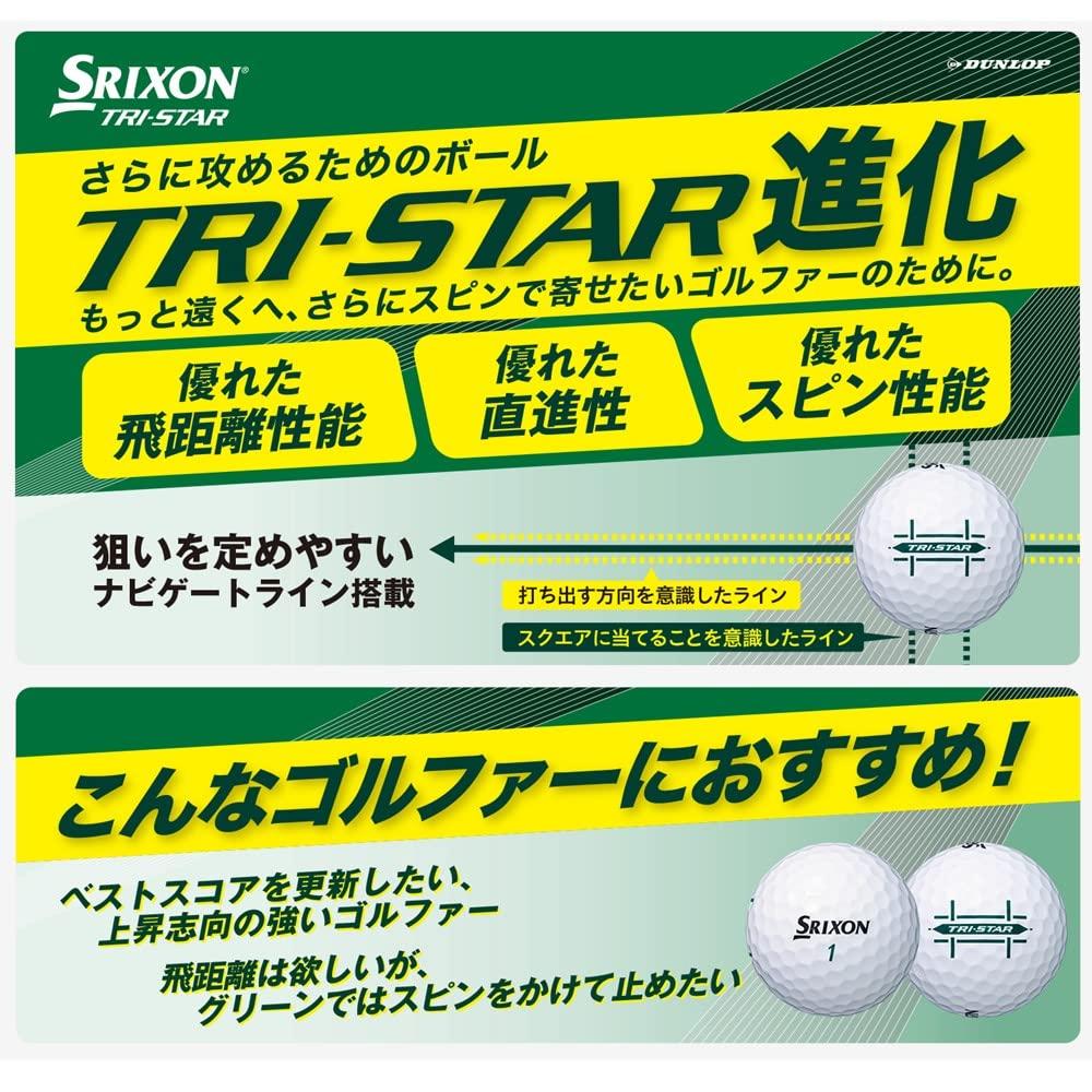 DUNLOP Golf Ball SRIXON 2022 Model 1 Dozen White TRI-STAR (12 Pieces)