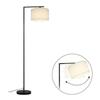 Lampadaire arc beige style scandinave NETTLIFE – E27, Lampe sur pied salon avec abat-jour tissu pour ambiance chaleureuse