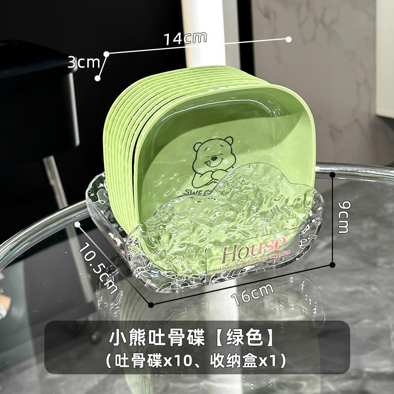 Exquisite Spuckknochenplatte Kreative Haushalts-Esstisch Spuckknochen-Schlackeplatte Aufbewahrungsplatte Lebensmittelgeeignete Obstplatte