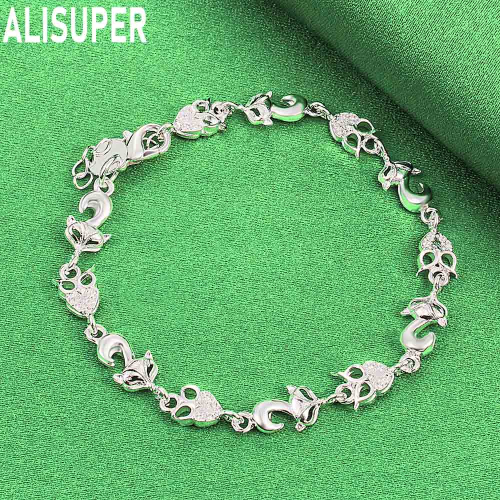 925 Sterling Silver Fox and Heart Design with AAA Zircon Gemstones - Beautiful Gift Jewelry