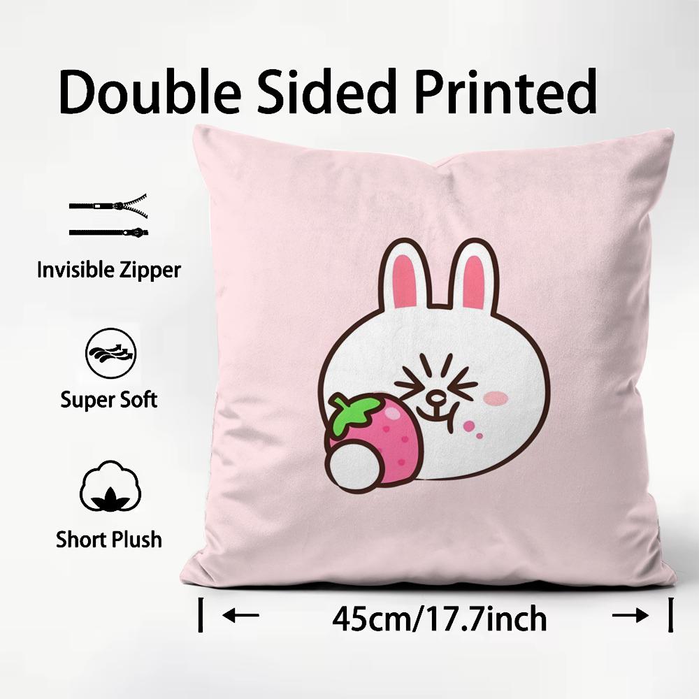 LINE FRIENDS brown bear and cony Cushion Cover Pattern Printed Pillowcase for Living Room Sofa Cushion Cover & Bedroom Decor