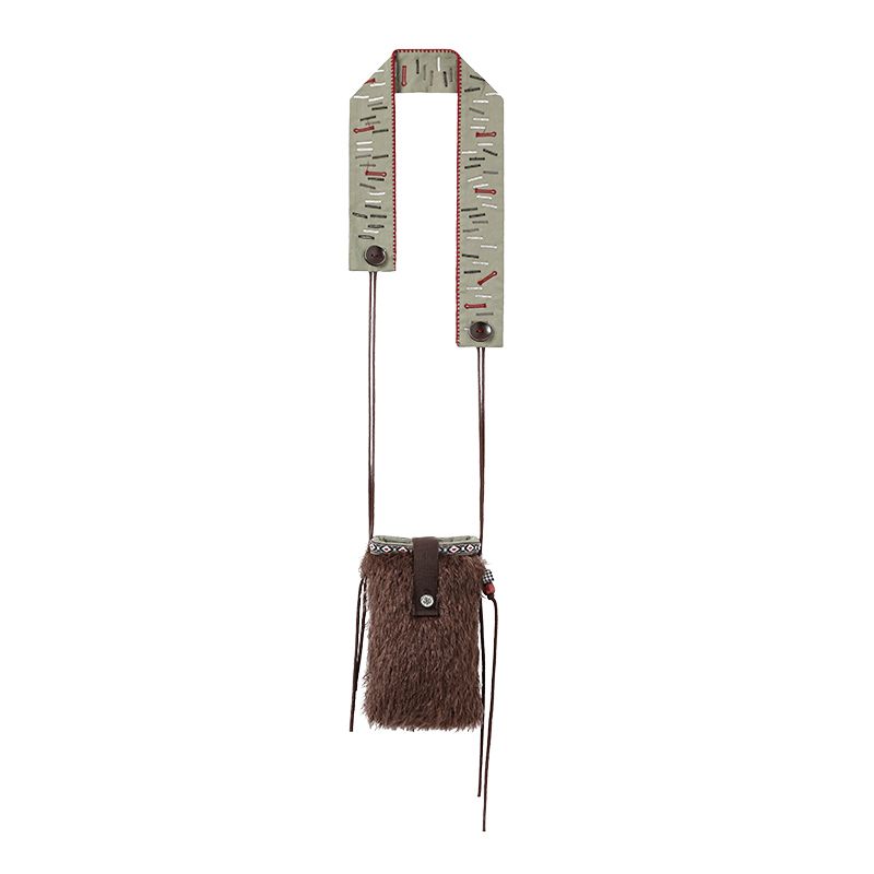 

Oinimi Handmade Buttonhole Cross Body Fur Bag Nomadic Tribe Shoulder Bag Waist Bag Brown In Stock
