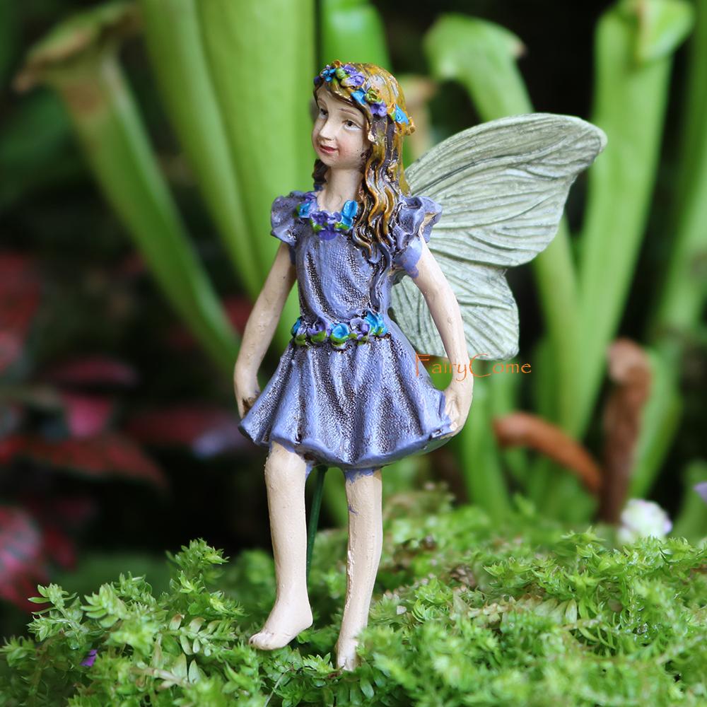 6pcs/lot Tinker Bell PVC Figure Dolls Garden Fairies Figurines Mini Fairy Statue Figure Fairy Garden Ornaments Decorations