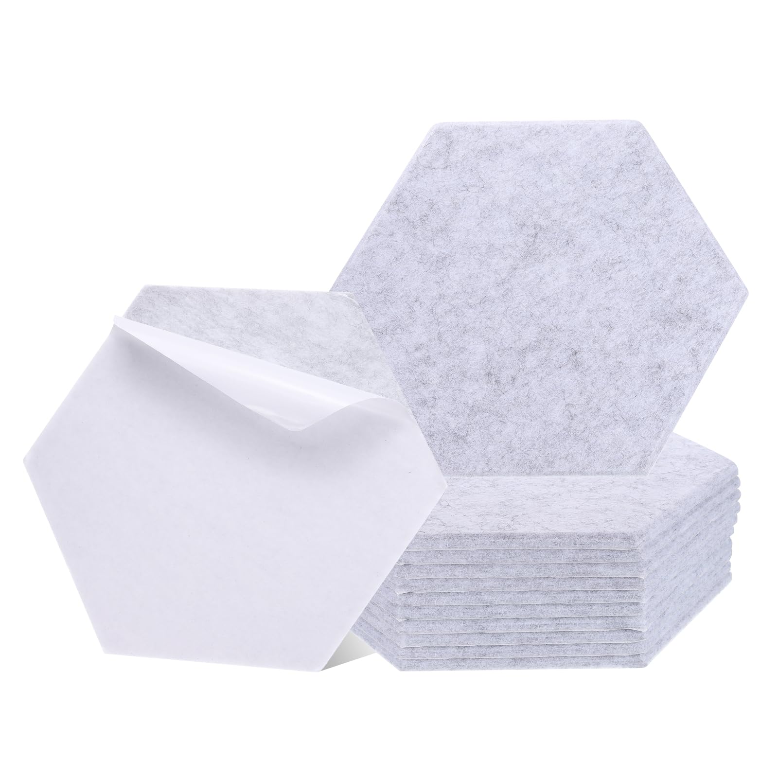 

uxcell 12 штук самоклеючих акустичних панелей, 12 x 10 x 0.4 , звукоізоляційна підкладка високої щільності, шестикутні звукопоглинальні панелі, ізольовані