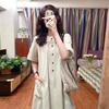 Coffee break French shirt dress summer women's new small loose temperament casual dress