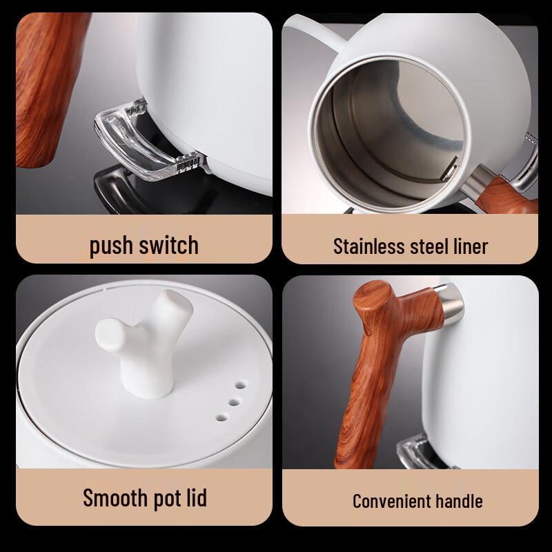 1L Electric Gooseneck Kettle with Temperature Control CN Plug (adapter Included)