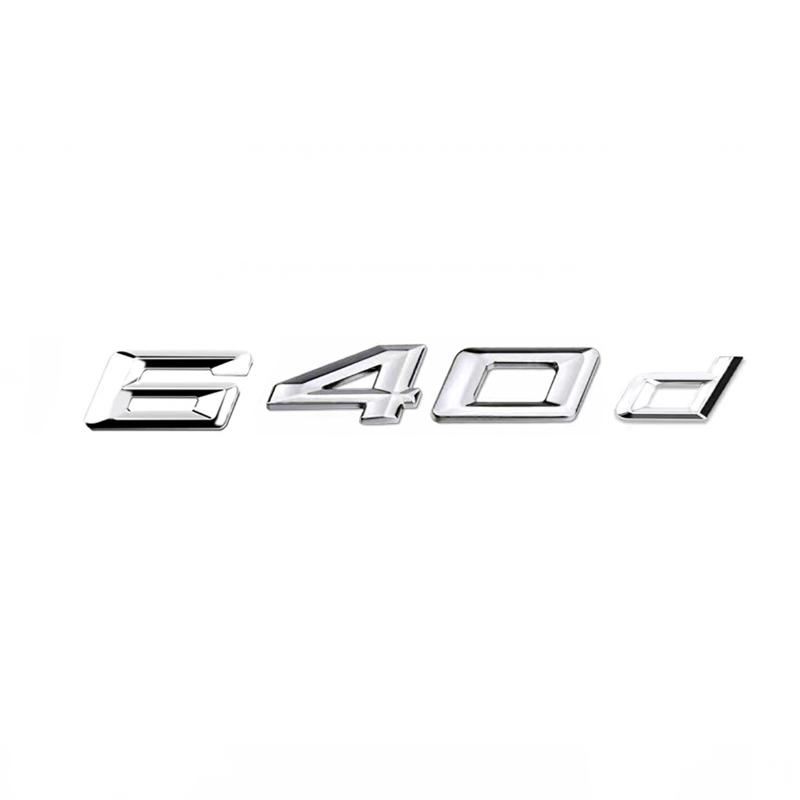 Auto 3D ABS Kofferraum Buchstaben Logo Plakette Emblem Styling Aufkleber Für BMW 6er Serie 620d 630d 640d E63 E64 F06 F12 F13 G32 tv2
