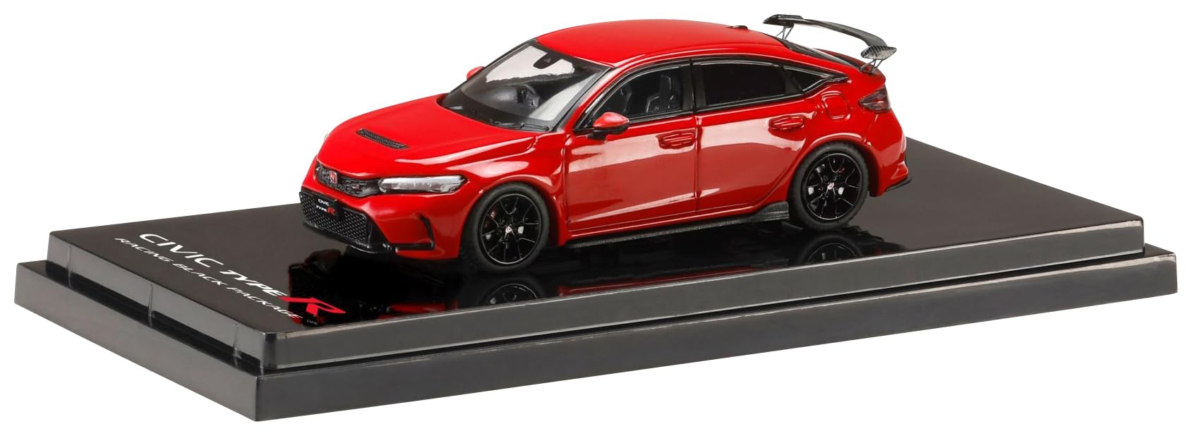 

scale Honda CIVIC TYPE R RACING BLACK optional parts Frame Red 1/64 (FL5) Package/Genuine installed,