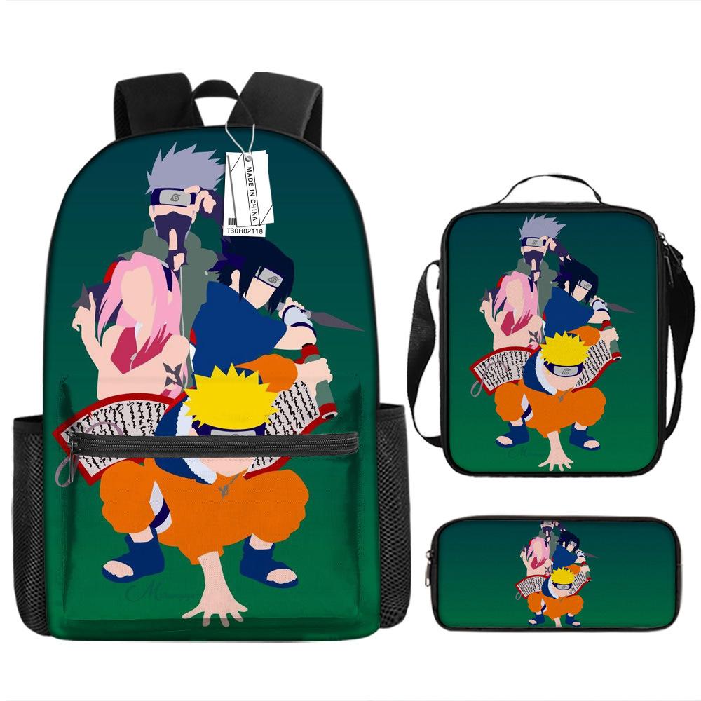 Naruto Naruto Rucksack Kakashi Naruto Uchi Grund- und Mittelschule Schultasche Kinderrucksack Dreiteiliges Set