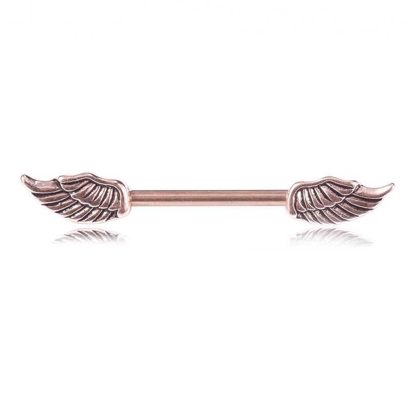 Inslashing Wings Milk Ring Milk Ring Sexy Lady Stainless Steel Puncture Jewelry