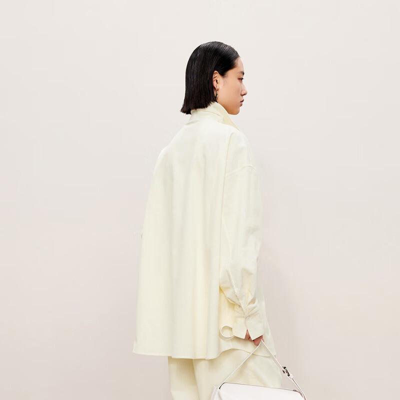 LESS Straight-Fit Cotton Blend Long Sleeve Shirt