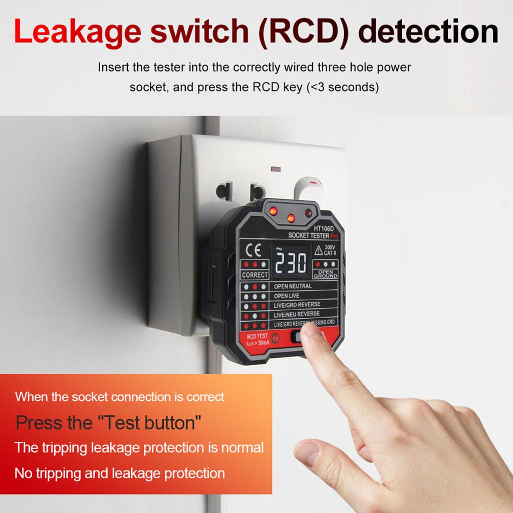 Socket Tester for Quick Electrical Safety Verification Easy to Carry Multifunction Electric Outlet Tester