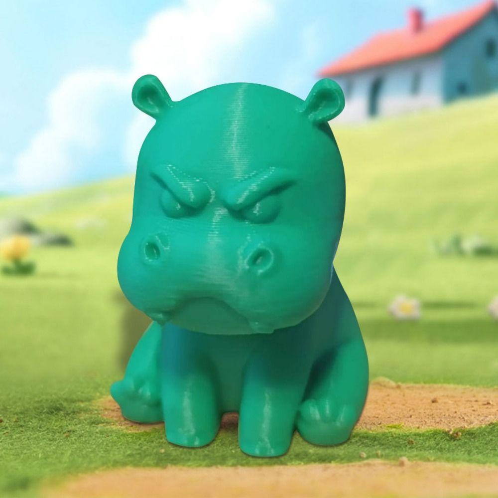 

Gradient Color Miniature Hippo Decoration Flexible Angry Little hippo Office Decoration зелений