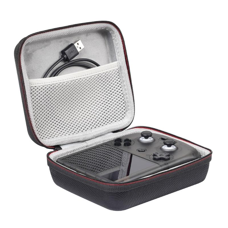 Handheld Game Console EVA Bag Scratchproof Storage Box for RG406V Protector Case with Mesh Pocket Carrying Pouch