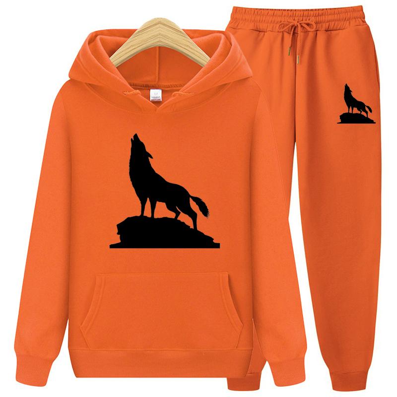 Autumn Winter Women's Hoodie Suit  Trousers Leisure Running Sports Sets Print Two-Piece Set Fashion Jogging Tracksuit