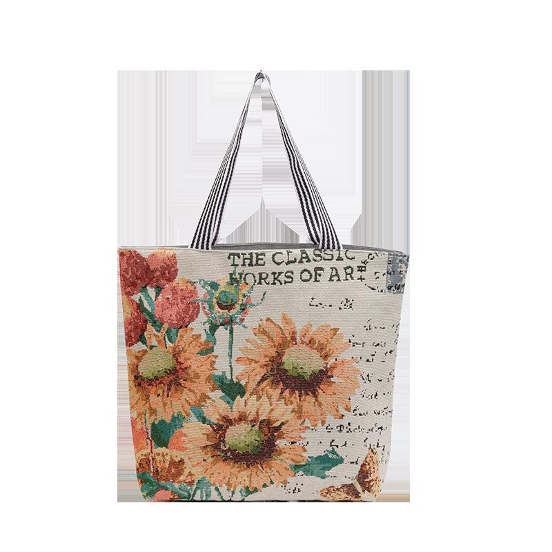 Goldfaden Canvas Tragetasche - Damen Cartoon Schulterhandtasche