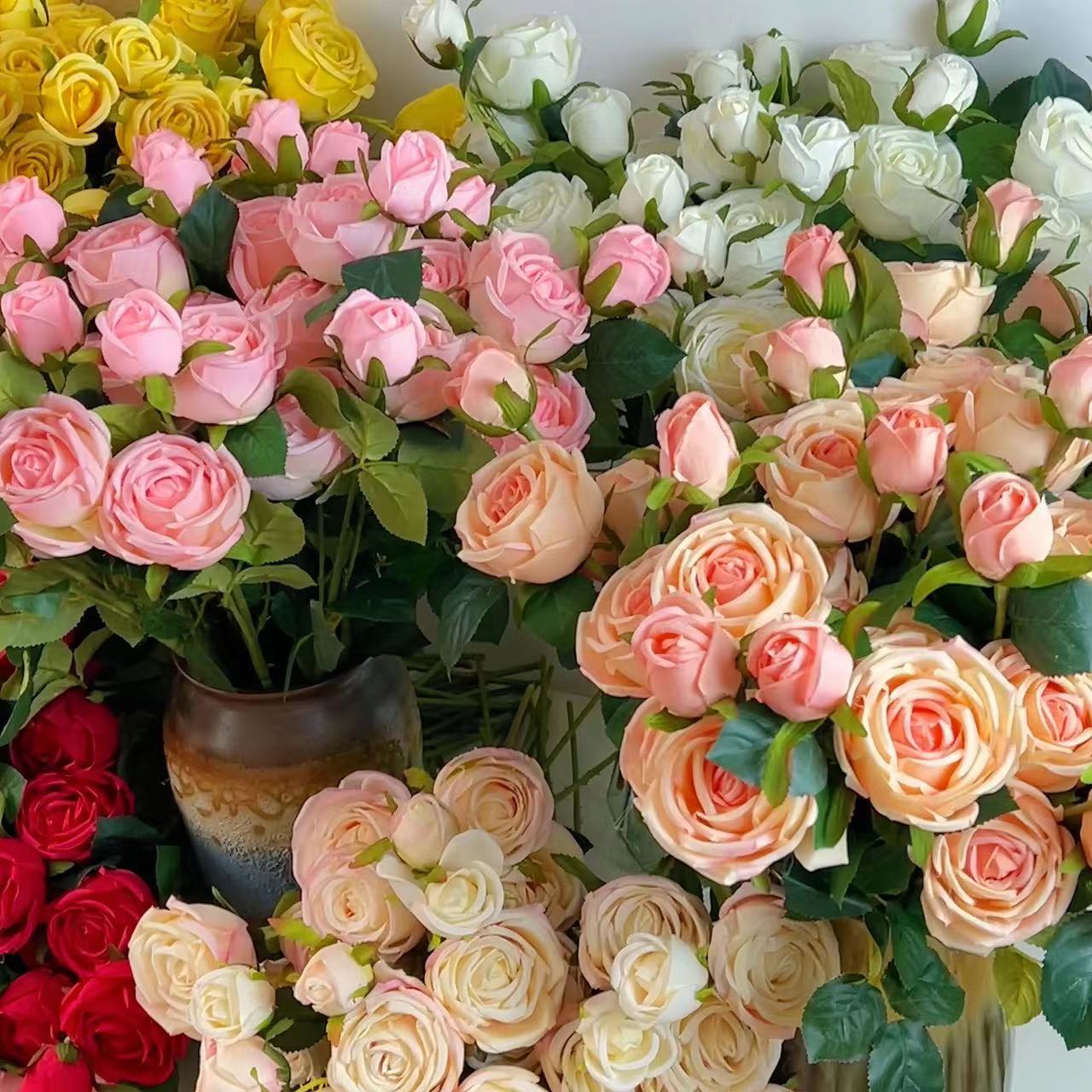 

Букет искусственных роз 3 больших цветка для свадебного домашнего декора Искусственные цветы