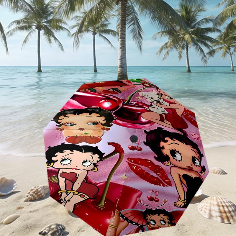Betty Boop Print Umbrella Automatic Opening/ Closing - Portable Foldable Design - Daily use for Travel/Outdoor - Gift for Birthday