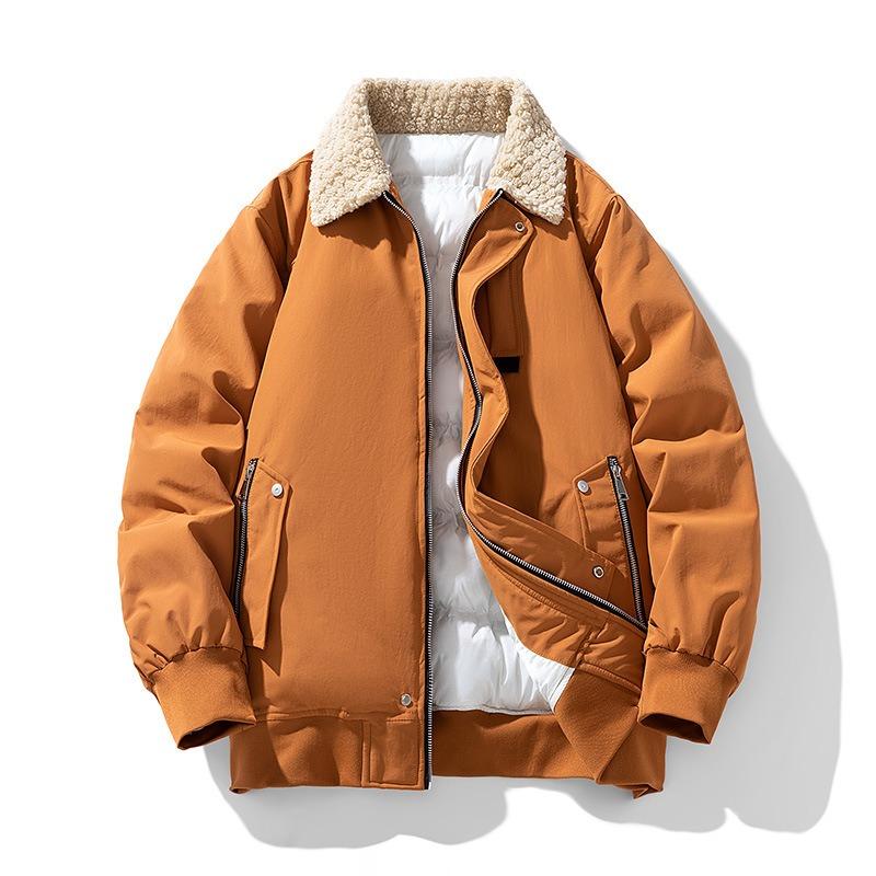 Men's Winter New Casual Fashion Trend Lapel Thickened Couple Warm Youth Vitality Cotton Coat