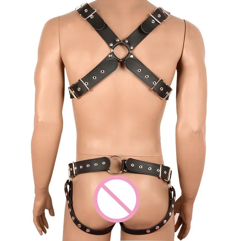 Sexy Adjustable PU Leather Harnesses Bdsm BodyHarness Sexy Fetish men Slave Bondage Restraints Adult Sex Toys For women sex game